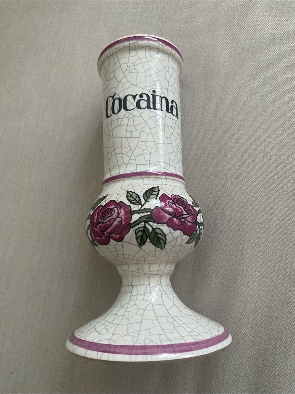 Rare Set of 3 Vintage Herr Keramik German Apothecary Jars Cocaina Morfina Oppio - Picture 14 of 14